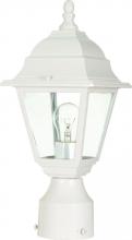  60/546 - Briton - 1 Light 14" Post Lantern with Clear Seeded Glass - White Finish