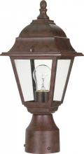  60/547 - Briton - 1 Light 14" Post Lantern with Clear Seeded Glass - Old Bronze Finish