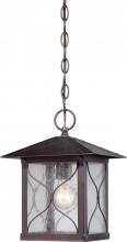 60/5614 - Vega -1 Light - Hanging Lantern with Clear Seed Glass - Classic Bronze Finish