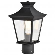  60/5745 - Jasper Collection Outdoor 14 inch Post Light Pole Lantern; Matte Black Finish with Clear Glass