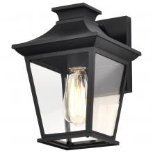  60/5747 - Jasper Collection Outdoor 11 inch Wall Light; Matte Black Finish with Clear Glass