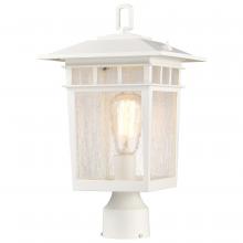  60/5951 - Cove Neck Collection Outdoor Large 16 inch Post Light Pole Lantern; White Finish with Clear Seeded