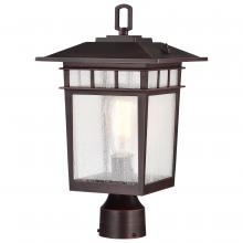  60/5952 - Cove Neck Collection Outdoor Large 16 inch Post Light Pole Lantern; Rustic Bronze Finish with Clear