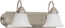  60/6074 - Ballerina - 2 Light - 18" - Vanity - with Alabaster Glass Bell Shades; Color retail packaging