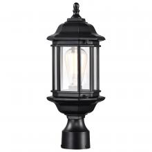  60/6116 - Hopkins Outdoor Collection 16 inch Small Post Light Pole Lantern; Matte Black Finish with Clear