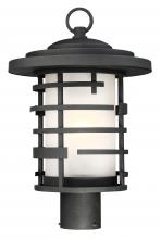  60/6406 - Lansing - 1 Light 17" Post Lantern with Etched Glass - Textured Black Finish