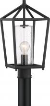 60/6595 - Hopewell- 1 Light Post Lantern - with Clear Seeded Glass - Matte Black Finish