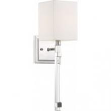  60/6682 - Thompson - 1 Light Wall Sconce - with White Linen Shade - Polished Nickel Finish