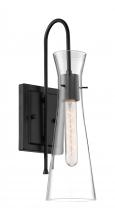  60/6877 - Bahari - 1 Light Sconce with Clear Glass - Black Finish
