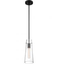  60/6880 - Alondra - 1 Light Mini Pendant with Clear Glass - Black Finish