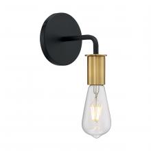  60/7341 - Ryder - 1 Light Sconce with- Black and Brushed Brass Finish