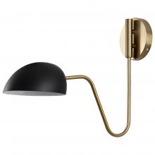  60/7391 - Trilby; 1 Light; Wall Sconce; Matte Black with Burnished Brass