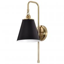  60/7445 - Dover; 1 Light; Wall Sconce; Black with Vintage Brass