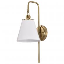  60/7446 - Dover; 1 Light; Wall Sconce; White with Vintage Brass