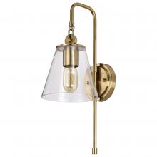  60/7449 - Dover; 1 Light; Wall Sconce; Vintage Brass with Clear Glass