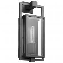  60/7543 - Exhibit; 1 Light; Small Wall Lantern; Matte Black Finish with Clear Beveled Glass