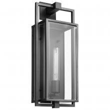  60/7545 - Exhibit; 1 Light; Large Wall Lantern; Matte Black Finish with Clear Beveled Glass