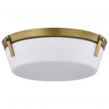  60/7750 - Rowen 3 Light Flush Mount; Natural Brass Finish; Etched White Glass