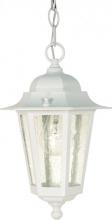  60/991 - Cornerstone - 1 Light 13" Hanging Lantern with Clear Seeded Glass - White Finish