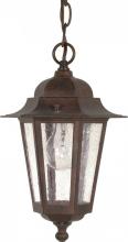  60/992 - Cornerstone - 1 Light 13" Hanging Lantern with Clear Seeded Glass - Old Bronze Finish