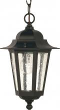  60/993 - Cornerstone - 1 Light 13" Hanging Lantern with Clear Seeded Glass - Textured Black Finish