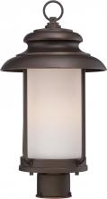  62/634 - Bethany - LED Post Lantern with Satin White Glass - Mahogany Bronze Finish