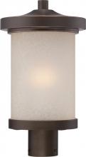  62/644 - Diego - LED Post Lantern with Satin Amber Glass - Mahogany Bronze Finish
