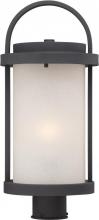  62/654 - Willis - LED Post Lantern with Antique White Glass - Textured Black Finish