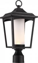  62/825 - Essex - LED Post Lantern with Etched Glass - Sterling Black Finish