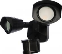  65/215 - LED Security Light - Dual Head - Black Finish - 3000K - with Motion Sensor - 120V