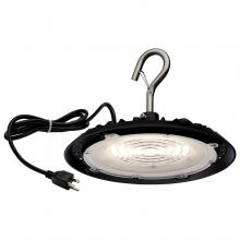  65/963 - 80 Watt; Hi-Pro Shop Light with Plug; 8" Dia.; 3000K; Black Finish; 120 Volt
