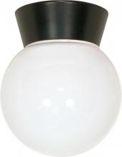  SF77/153 - 1 Light - 8" Utility Ceiling with White Glass - Bronzotic Finish