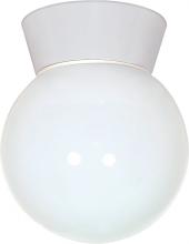  SF77/532 - 1 Light - 8" Utility Ceiling with White Glass White Finish