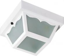  SF77/835 - 1 Light - 8" Carport Flush with Frosted Acrylic Panels - White Finish