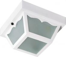  SF77/879 - 2 Light - 10'' Carport Flush with Frosted Acrylic Panels - White Finish
