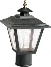  SF77/898 - 1 Light - 13'' Coach Post Top Lantern with Finial; Beveled Acrylic Panels; Black Finish