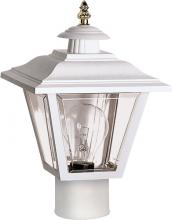  SF77/899 - 1 Light - 13'' Coach Post Top Lantern with Finial; Beveled Acrylic Panels; White Finish