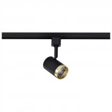  TH637 - 12 Watt LED Small Cylindrical Track Head; 3000K; Matte Black and Brushed Brass Finish