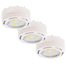  3580LED-PL3WHT-C - Undercabinet, 120v Linkable LED Puck Light, White,3 Light Kit,8 LEDs, 3000K, 825Lumens