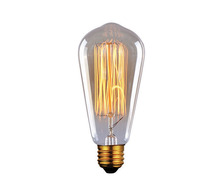  B-ST64-17LG - Bulb, Edison Bulbs, 60W E26, Light Yellow Color, ST64 Cone Shape, 2500hours