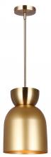  IPL2102B01GDP - AUREA, GD + PGD Color, 1 Lt Rod Pendant, 60W Type A, 9" W x 17.25 - 59.25" H