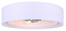  IFM1148A19BN - LANDRA, 3 Lt Flush Mount, White Fabric Shade, 60W Type A, 19" W x 5.75" H, Easy Connect Inc.