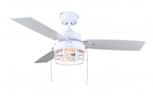  CF42ATT3WH - CFan 42", ATTLEY MWH, 3 MDF Blades, 4#, Downrod Mount, Pull Chains, 2 x 4W B-LST45-4 Bulbs Inc.