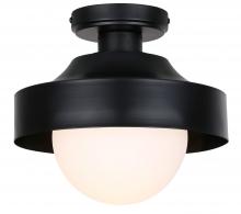  IOL641BK - BAYLOR, MBK Color, 1 Lt Outdoor Flush Mount Light, Flat Opal Glass, 1 x 60W Type A