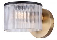  IWF1143A01BKG - JENNER, MBK + GD Color, 1 Lt Wall Fixture, Clear Ribbed Glass, 60W Type A