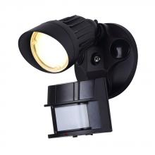  HO-01-01S-BK - LED Security 1 Head Lights, 10W, 3000K, 800 Lumens, 180 Degree Detection Zone, Up to 70'