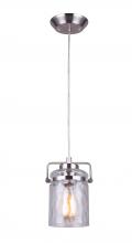 IPL707A01BN - ARDEN, 1 Lt Cord Pendant, Watermark Glass, 100W Type A, 5 .5 IN W x 10 - 58 IN H