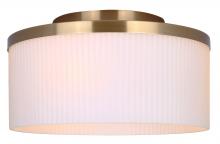  IFM1165A14GD - KINSLEA, 3 Lt Flush Mount, Flat Opal Ribbed Glass, 60W Type A, 14" W x 7" H