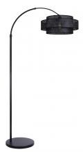  IFL1149A82BK-BPR - BELLAMY, 1 Lt Floor Lamp, Black Plastic Rattan Shade, 150W Type A