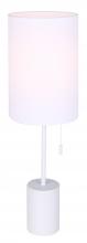  ITL1164A23WH - FLINT, MWH Color, 1 Lt Table Lamp, White Fabric Shade, 60W Type A